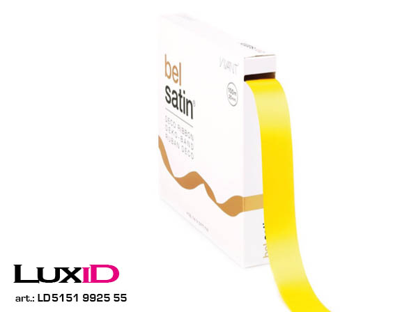 Bel satin 55 geel 25mm x 100m